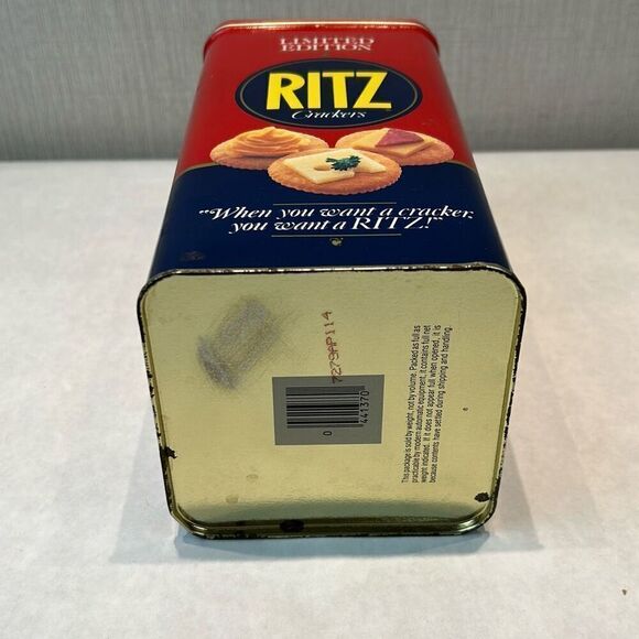 Vintage Ritz Cracker Tin Can Canister Metal - Picture 7 of 10